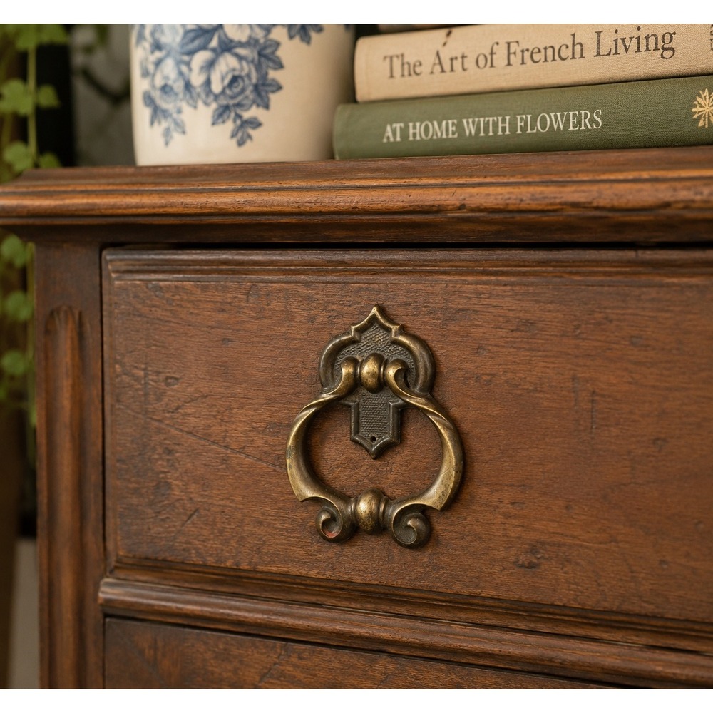 Vtg Brass Bail‎ Drawer Pull Ornate Chippendale Cabinet Handle Dresser Hardware